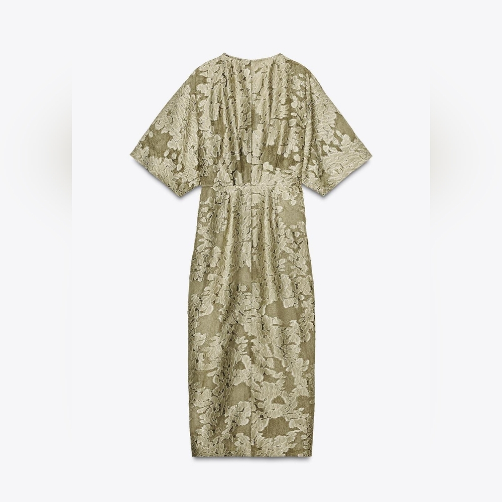 TEXTURED DRAPED DRESS SIZE M - Picture 7 of 8
